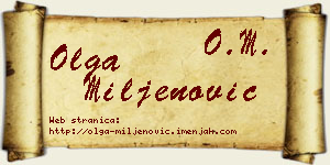 Olga Miljenović vizit kartica